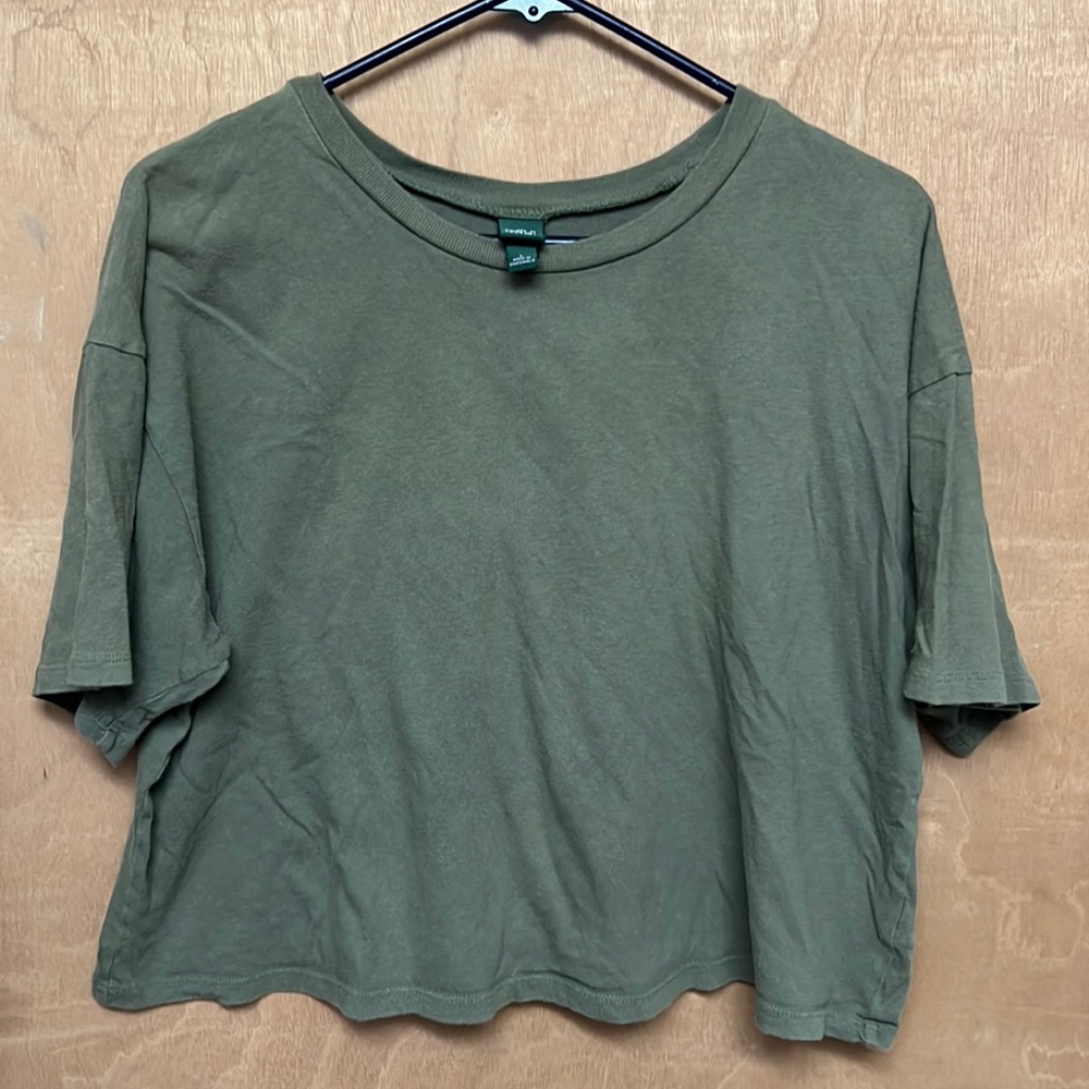 Green Crop Tee L